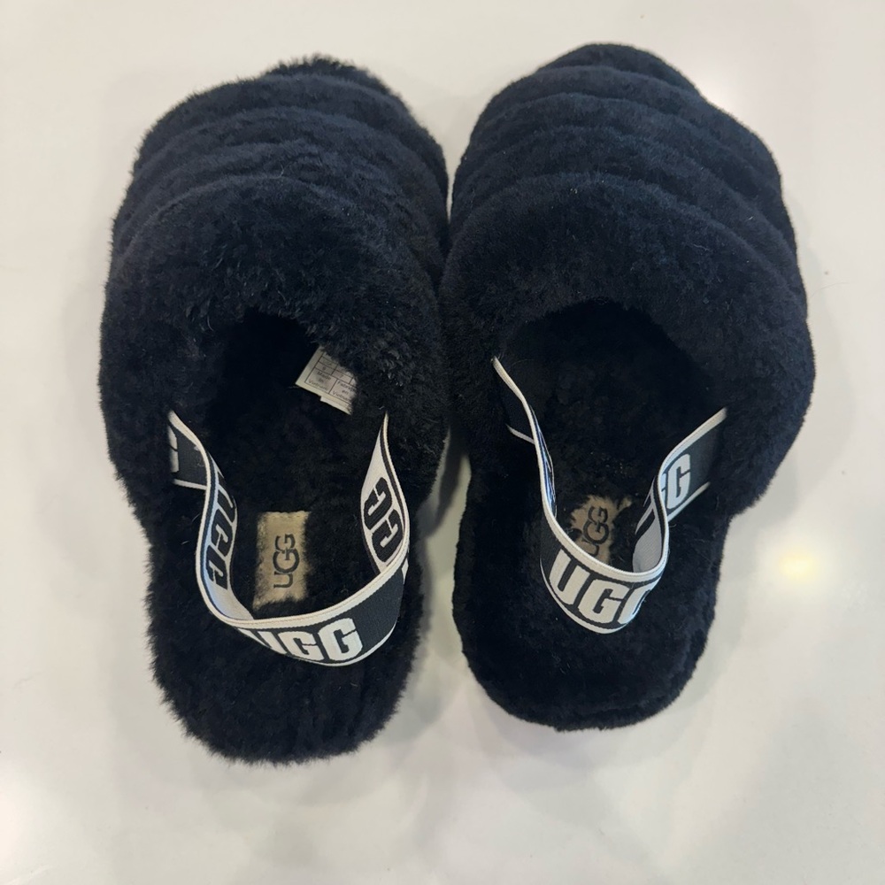 UGG Black Fluff Yeah Slippers - Picture 2 of 5